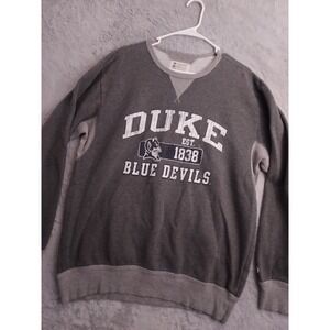 Duke Blue Devils Sweatshirt Mens XL Champion Fleece Crew Neck Gray Spellout NCAA